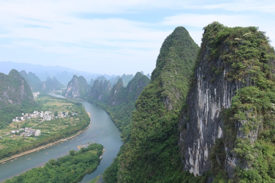 Guilin Li River karst mountain landscape background