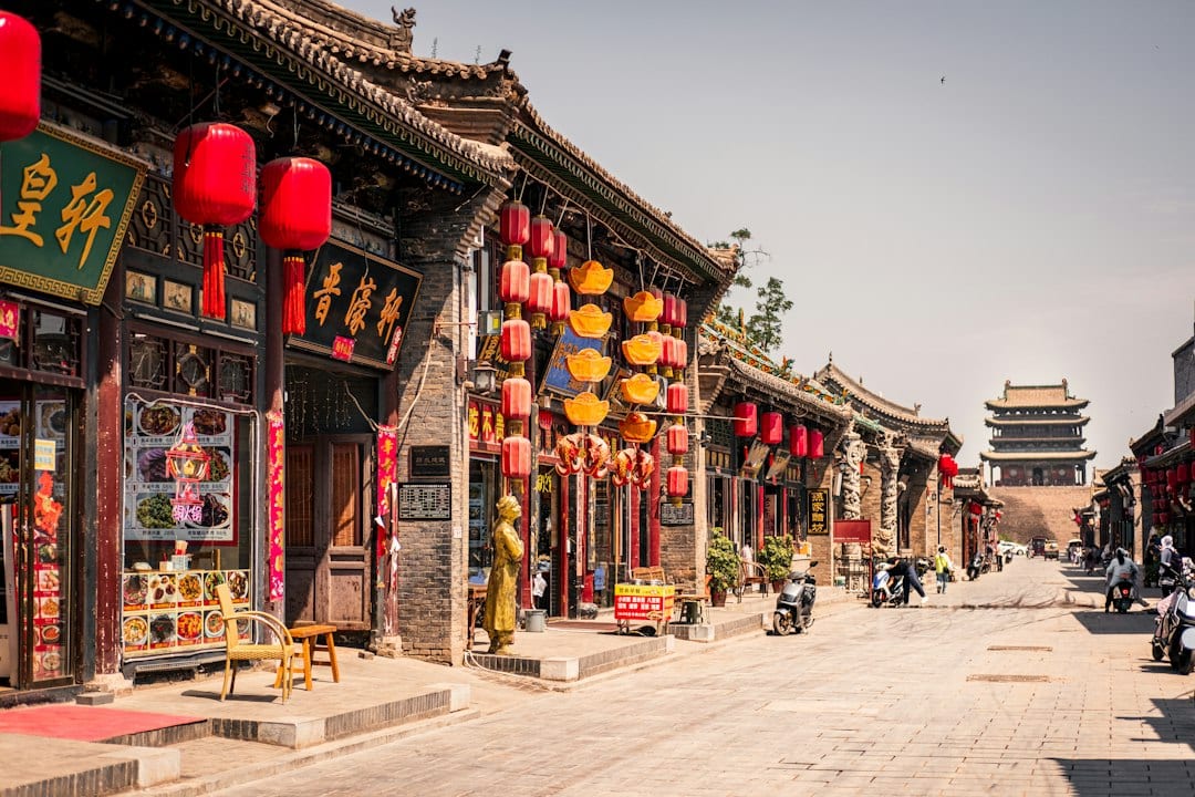 Chaozhou Old Town historic street with red lanterns