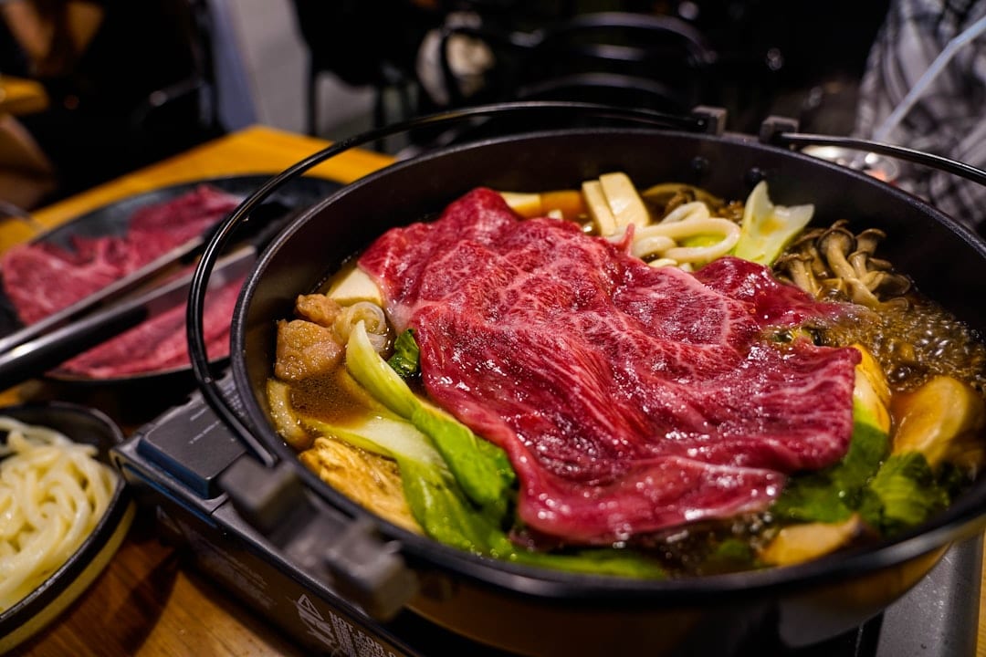 Mutton hotpot with meat and vegetables