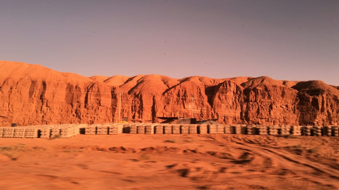 Jiayuguan fortress at the edge of desert