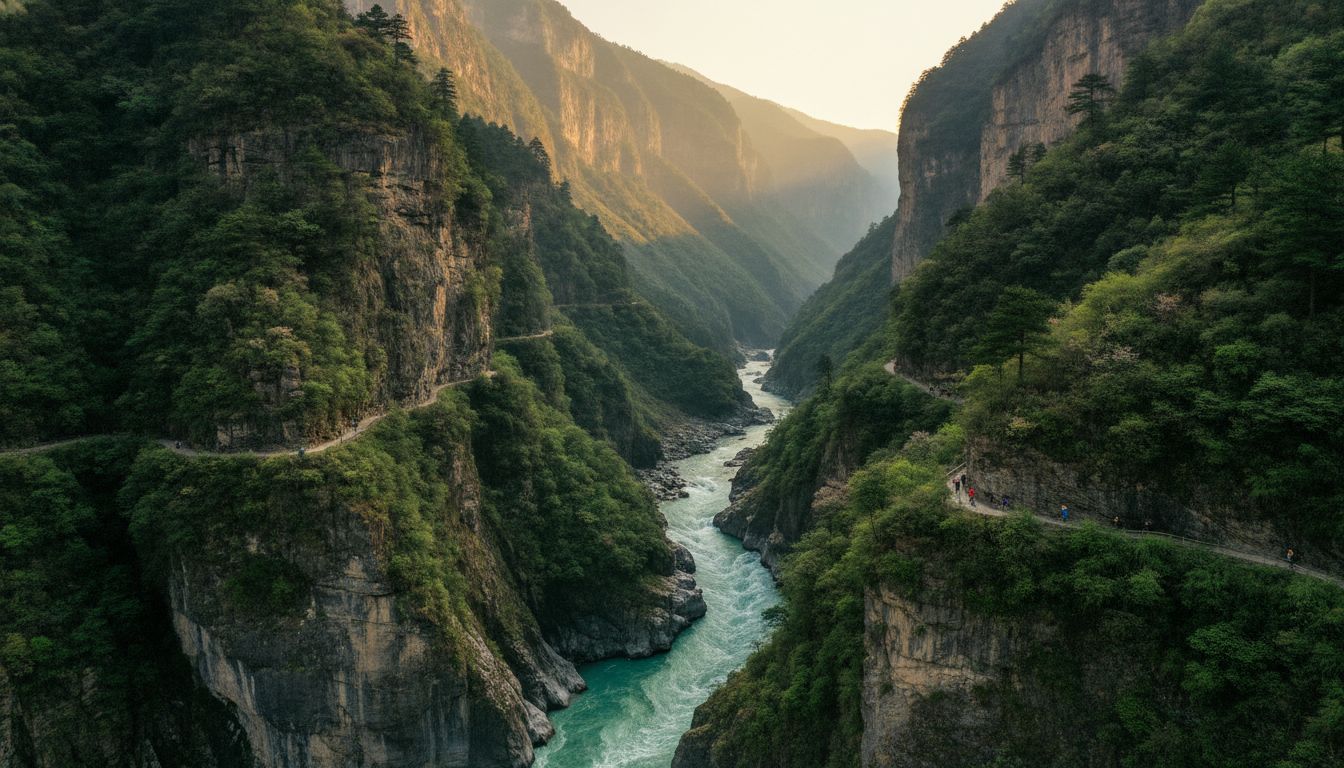 Tiger Leaping Gorge canyon with rushing river