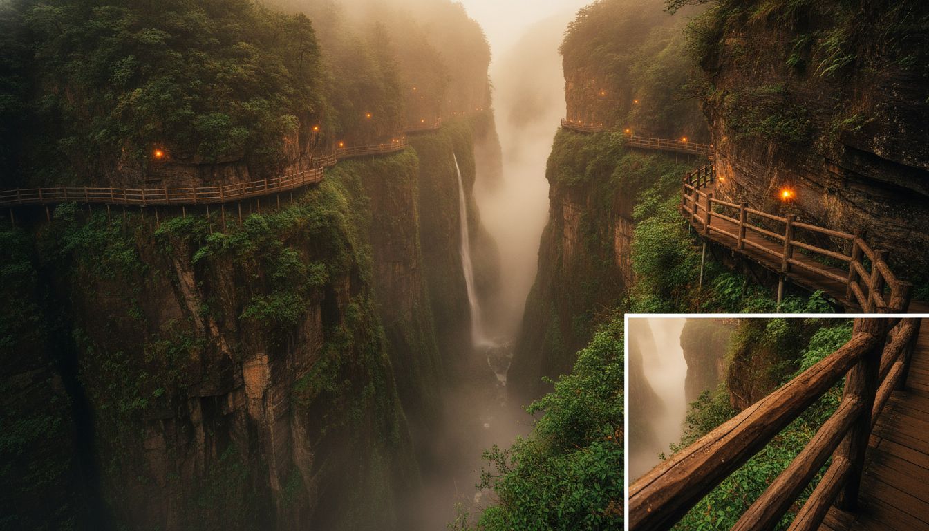 Wuling Mountain Grand Rift Valley dramatic canyon view