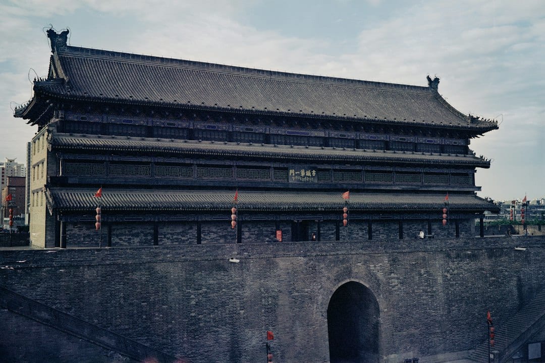 Xi'an ancient city wall at twilight